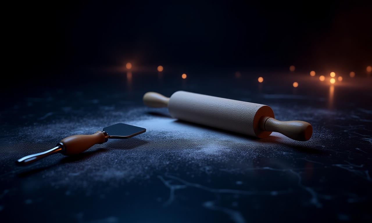 Collection of artisanal bread tools arranged against a starry backdrop